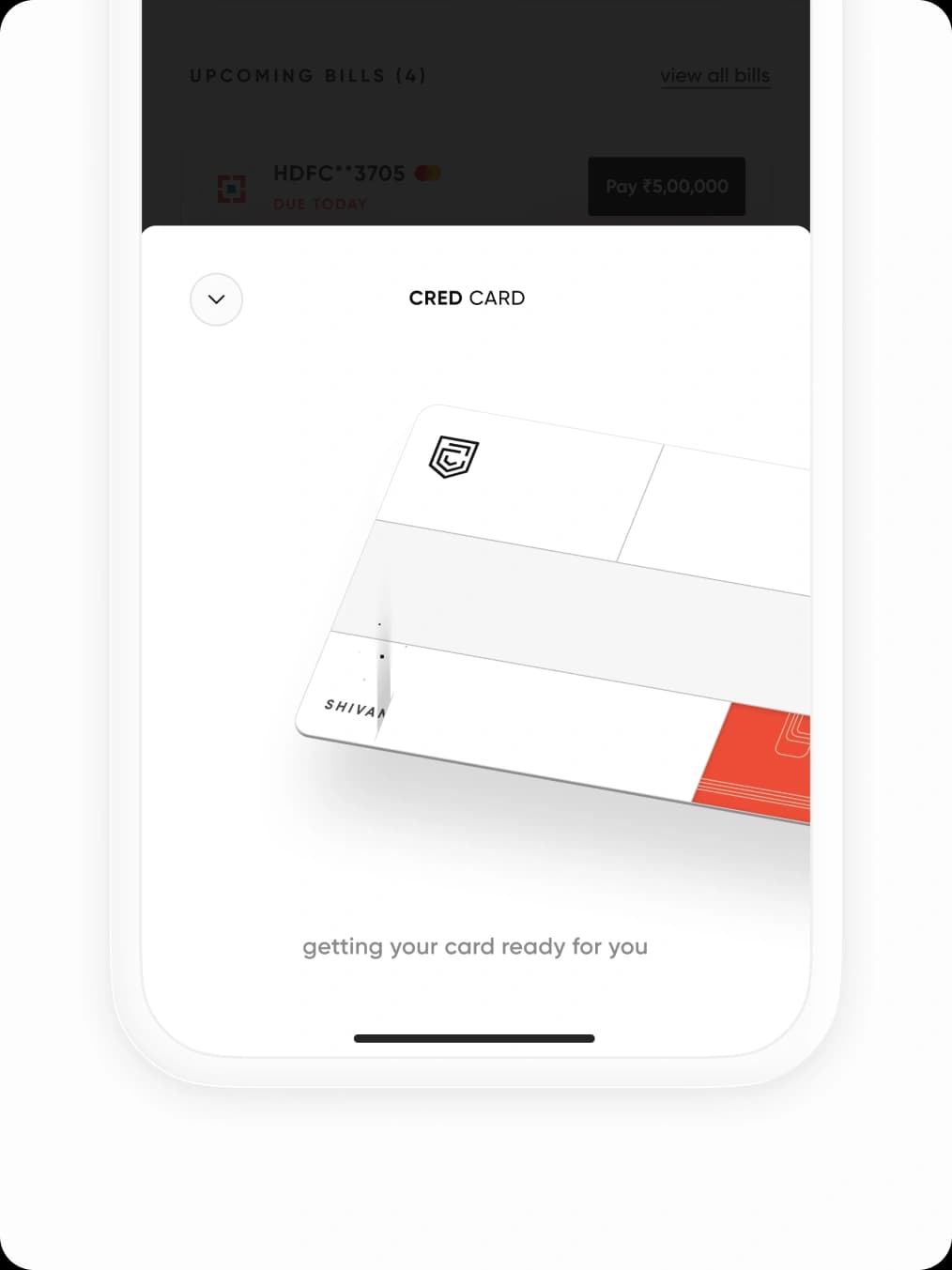 user's name getting engraved onto the CRED Card
